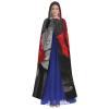 Dwrepo Black Red Rose Halloween Hooded Cloak Full Length Adult Vampire Witch Cape for Halloween Cosplay Costumes view 2