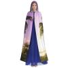 Dwrepo Tropical Tree Halloween Hooded Cloak Full Length Adult Vampire Witch Cape for Halloween Cosplay Costumes view 2