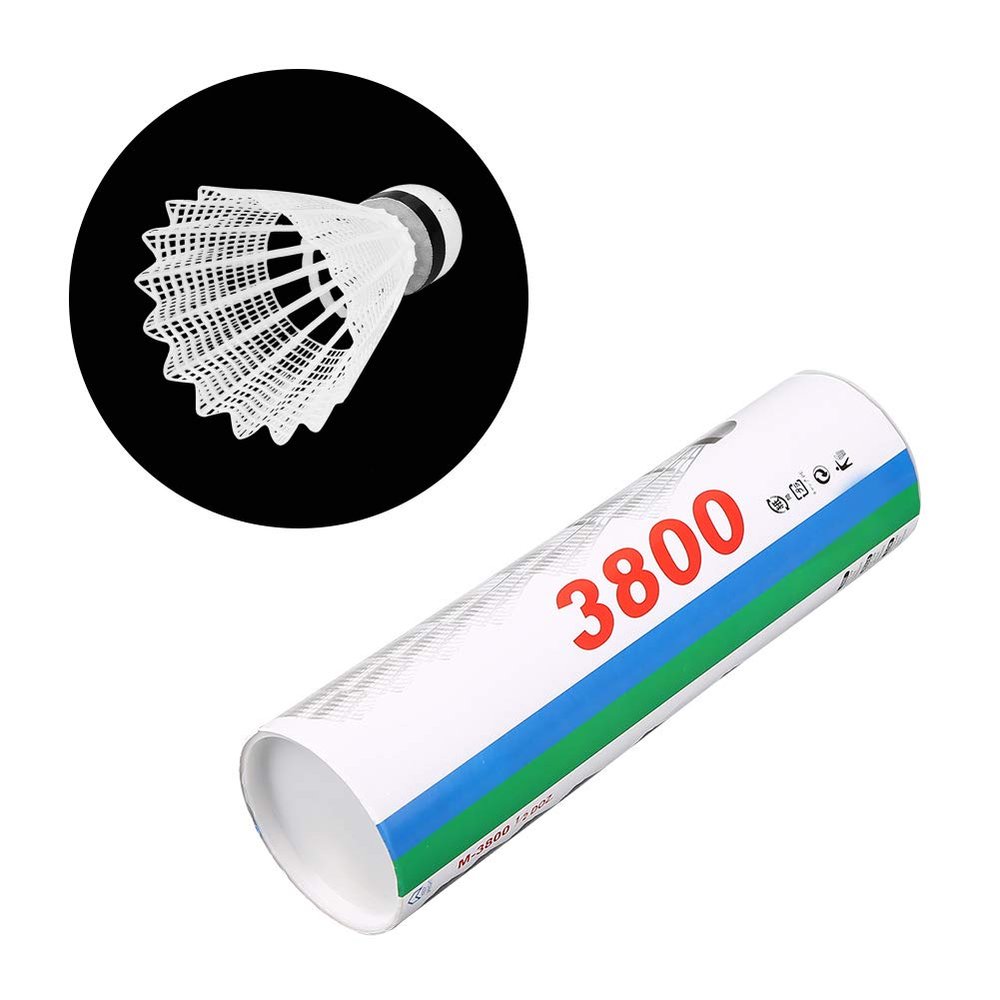 Badminton Shuttlecocks, Badminton Shuttlecocks Feather Shuttlecocks with Storage Case 6Pcs White PVC Badminton Balls Shuttlecocks Lightweight and Portable for Practice and Casual