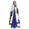 Dwrepo Black and White Cats Halloween Hooded Cloak Full Length Adult Vampire Witch Cape for Halloween Cosplay Costumes view 2