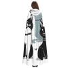 Dwrepo Black and White Cats Halloween Hooded Cloak Full Length Adult Vampire Witch Cape for Halloween Cosplay Costumes view 4