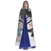Dwrepo Cute Snowman Halloween Hooded Cloak Full Length Adult Vampire Witch Cape for Halloween Cosplay Costumes view 2