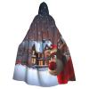 Dwrepo Christmas Halloween Hooded Cloak Full Length Adult Vampire Witch Cape for Halloween Cosplay Costumes view 1