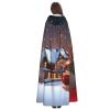 Dwrepo Christmas Halloween Hooded Cloak Full Length Adult Vampire Witch Cape for Halloween Cosplay Costumes view 4