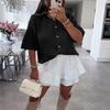 Women's Cardigans Shirt Short Sleeve Button Down Sweater Crop Top Y2k Fashion Knitted Shirt Top Streewear (standard, S, Black) view 3