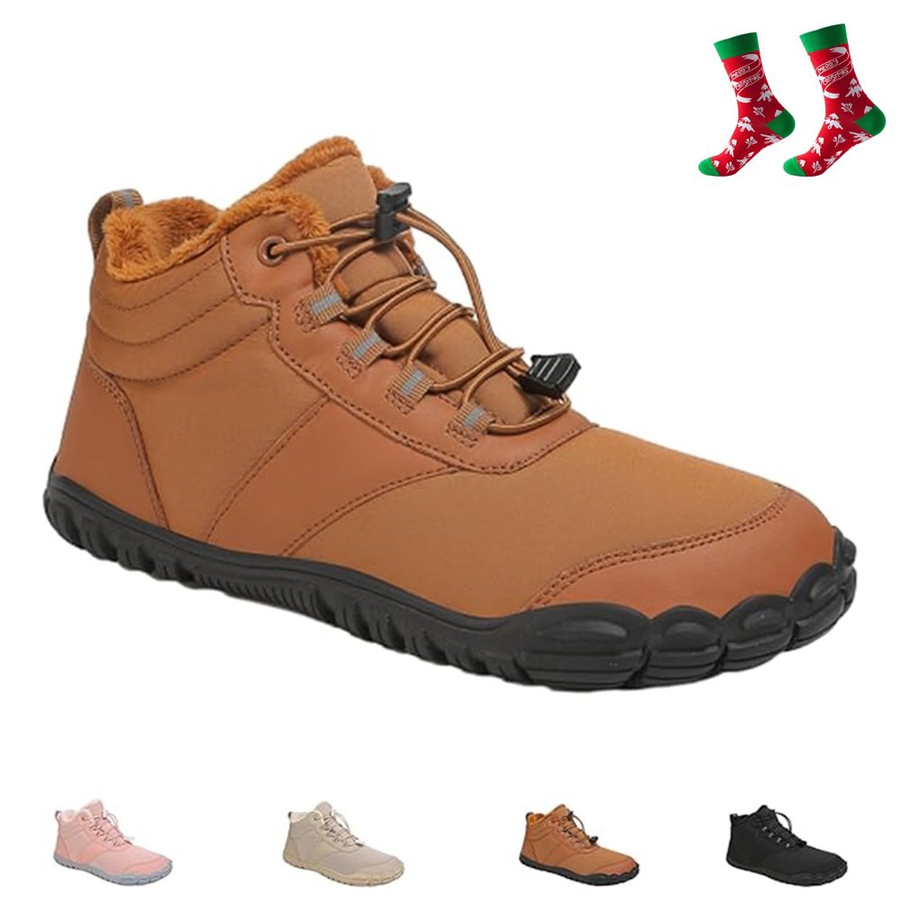 Giltpeak Barefoot Mens Wide Barefoot Mens Winter, Winter Wide Toe Barefoot Comfortable Shoes Boots, Barefoot Womens(908 Brown,11.5Women/9.5Men)