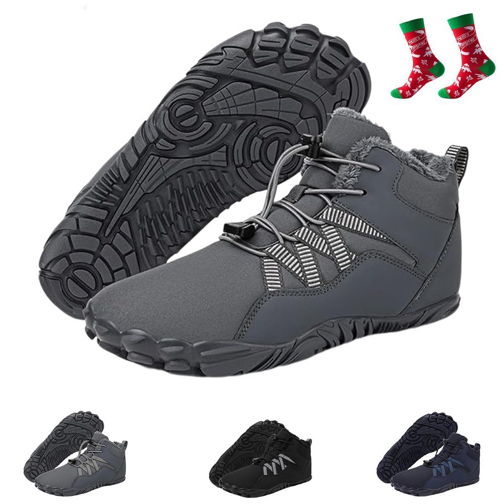 Giltpeak Barefoot Mens Wide Barefoot Mens Winter, Winter Wide Toe Barefoot Comfortable Shoes Boots, Barefoot Womens(901 gray,6Women/4Men)