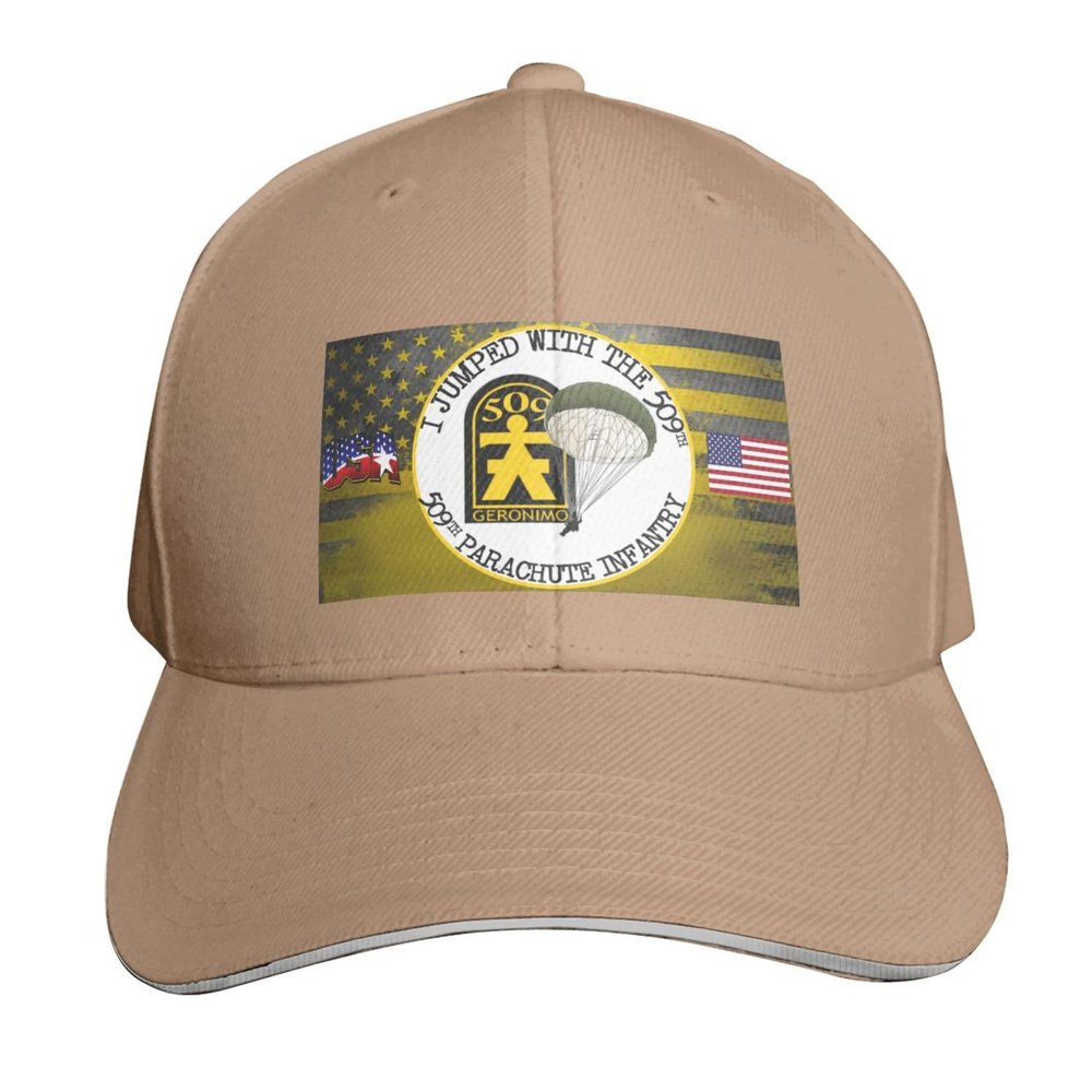 509th Parachute Infantry Regiment Baseball Cap Adjustable Trucker Veteran Cap for Men Women Natural