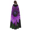 Dwrepo Purple Daisy Halloween Hooded Cloak Full Length Adult Vampire Witch Cape for Halloween Cosplay Costumes view 4