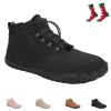 Giltpeak Barefoot Mens Wide Barefoot Mens Winter, Winter Wide Toe Barefoot Comfortable Shoes Boots, Barefoot Womens(908 Black,10.5Women/8.5Men) view 1