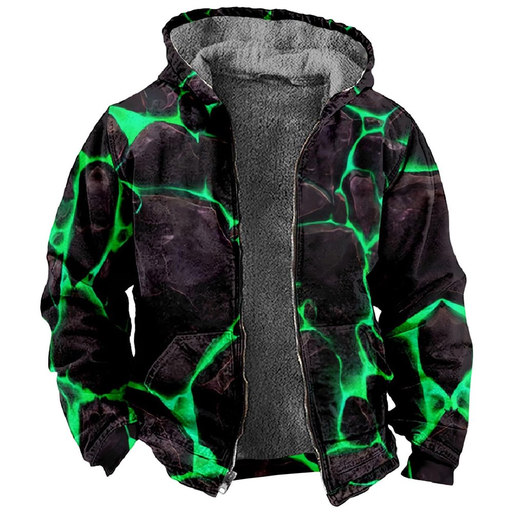 RODYETQQ Sweatshirts for Men Thick Zipper Jacket Hoodie Sherpa Sweatshirt Full Zip men's sherpa lined full-zip hooded Sherpa Lined Jacket Men Zip Up Hoodied Coats Fall Winter1-Multicolor,5X-Large