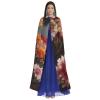 Dwrepo Flowers Halloween Hooded Cloak Full Length Adult Vampire Witch Cape for Halloween Cosplay Costumes view 2