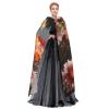 Dwrepo Flowers Halloween Hooded Cloak Full Length Adult Vampire Witch Cape for Halloween Cosplay Costumes view 3