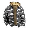 RODYETQQ Flannels Hoodies for Men Outdoor Casual Sweatshirt Windproof Hoodie Camo Jacket for Men Zip Up Winter Camouflage Jackets Camo Fleece Jacket Mens Full Zip Outdoor Coats(1-Gray,Large) view 1