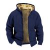 RODYETQQ Sweatshirts for Men Zip Up Winter Hoodie Sherpa Lined Outwear Men Sherpa Hoodie Zipper Sweatshirts for Men Zipper Hoodie Sherpa Sherpa Lined Sweatshirt Jacket Men3-Royal Blue,5X-Large view 1