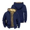 RODYETQQ Sweatshirts for Men Zip Up Winter Hoodie Sherpa Lined Outwear Men Sherpa Hoodie Zipper Sweatshirts for Men Zipper Hoodie Sherpa Sherpa Lined Sweatshirt Jacket Men3-Royal Blue,5X-Large view 2