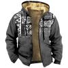 Rodyetqq Heavy Duty Long Sleeve Sweatshirt Full Zip Camo Hoodie for Men Winter - Camouflage Men's Jacket Fleece (2-Gray, Large) view 1