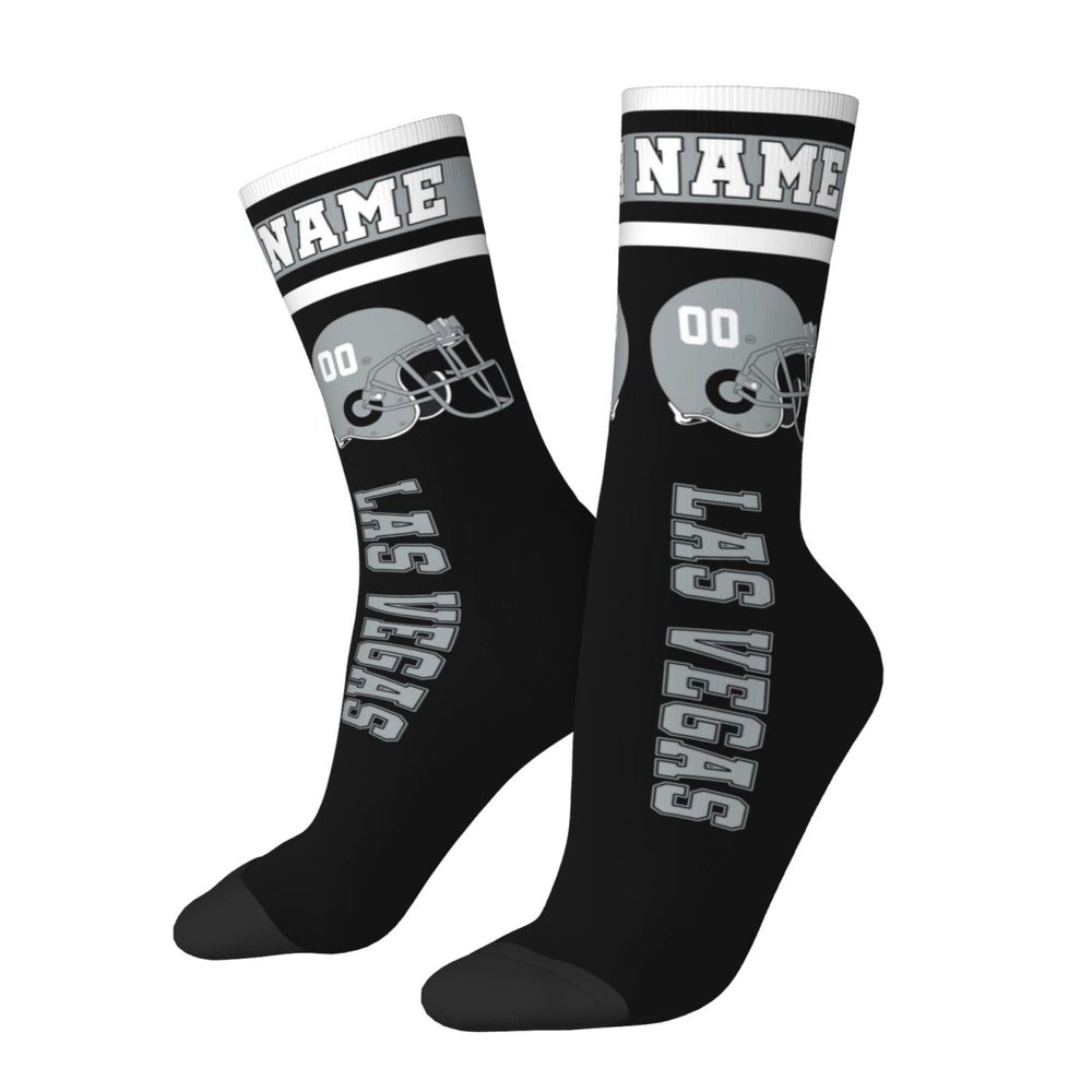 Personalize Las Vegas Socks Customized Name Number Athletic Socks Crew Socks Fans Gift for Men Women Youth