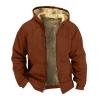 Rodyetqq Sherpa Lined Flannel Sweatshirt Zip Up Hoodie for Men - Black (3-Ginger, Large) view 1