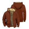 Rodyetqq Sherpa Lined Flannel Sweatshirt Zip Up Hoodie for Men - Black (3-Ginger, Large) view 2