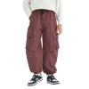 MINI PANDA Kid's Jogging Pants Boys' Quick-Dry Hiking Pants Teenage Cargo Pants,Medium Thickness Reddish Brown view 1
