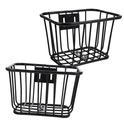 BESPORTBLE 2pcs Portable Metal Bicycle Basket Detachable Bike Storage Holder for Easy Installation Design for Boys and Girls Bikes and Vegetable Transport