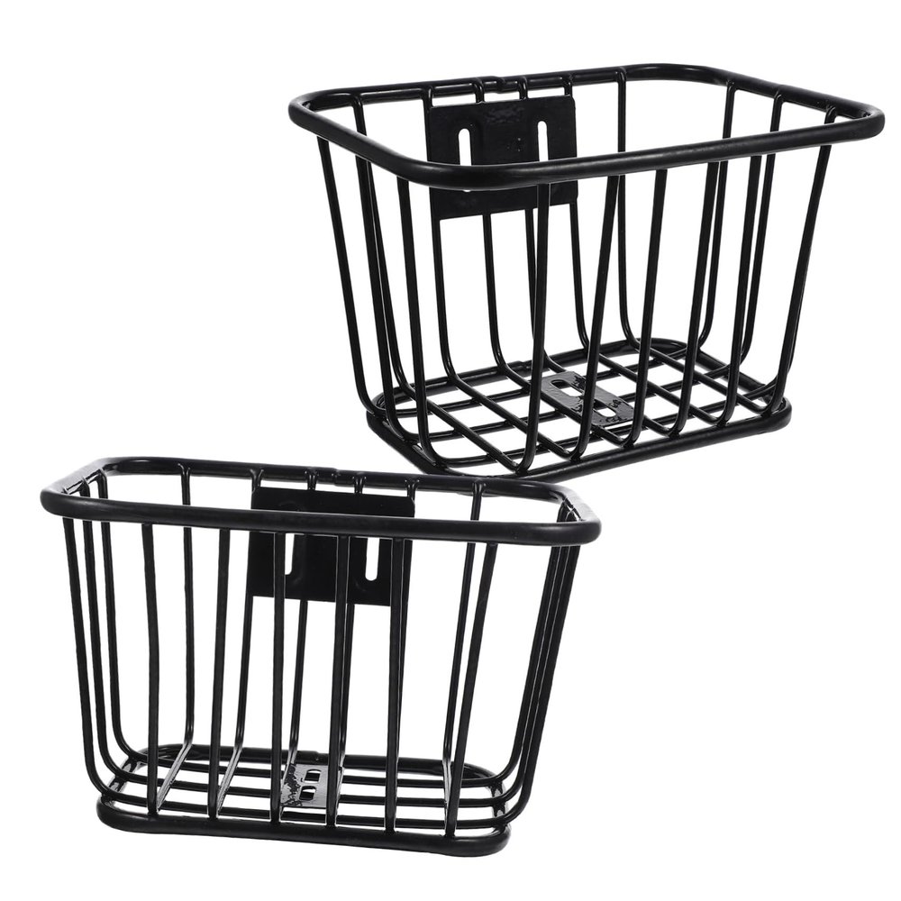 BESPORTBLE 2pcs Portable Metal Bicycle Basket Detachable Bike Storage Holder for Easy Installation Design for Boys and Girls Bikes and Vegetable Transport