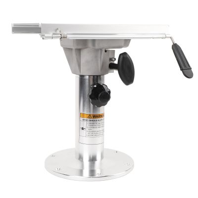 CFTGIW Boat Seat Pedestal Aluminum Alloy Polished with Mirror 360 Degree Swivel 350 to 500mm Adjustable Height Detachable Pedestal for RV Yacht Marine