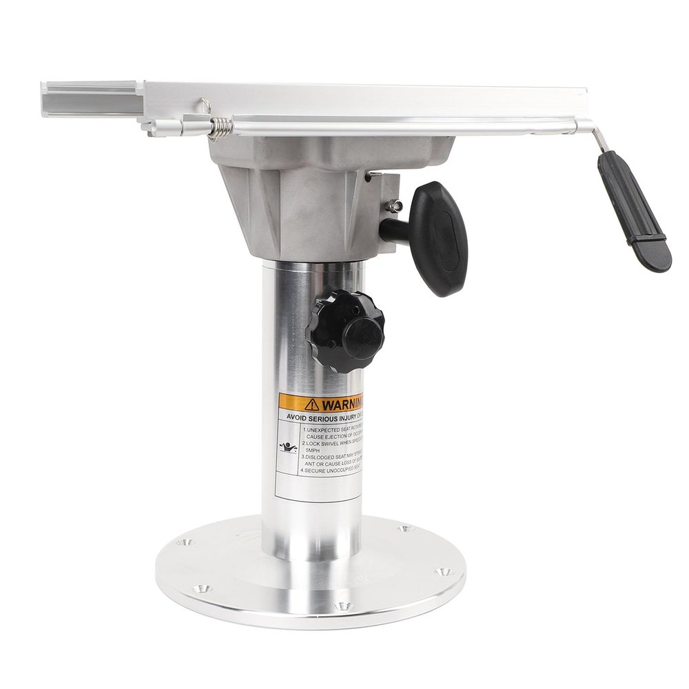 CFTGIW Boat Seat Pedestal Aluminum Alloy Polished with Mirror 360 Degree Swivel 350 to 500mm Adjustable Height Detachable Pedestal for RV Yacht Marine