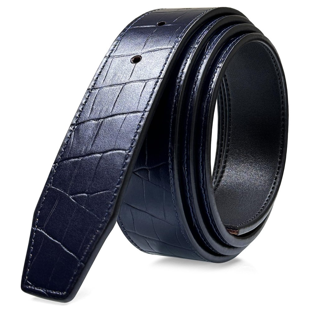 3515202 Reversible Belt Strap Without Buckle Replacement Genuine Leather Dress Belt Strap 1-3/8"(35mm) wide (Black/Navy, 36)