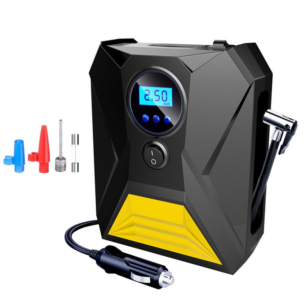 OUNONA Sturdy Inflating Pump Digital Display Electric Car Air Pump for Tire Bike Motorcycle Rv