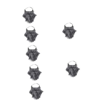 GALPADA 7pcs Grey Fake Beard for Halloween Costume and Stage Performance Comfortable and Breathable Suitable for Ages for Parties and Cosplay Events