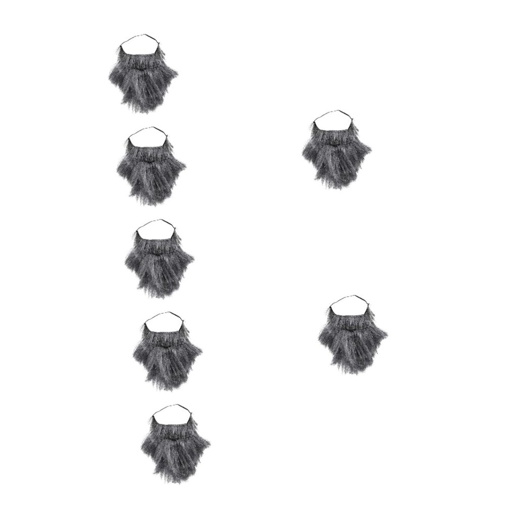 GALPADA 7pcs Grey Fake Beard for Halloween Costume and Stage Performance Comfortable and Breathable Suitable for Ages for Parties and Cosplay Events