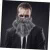 GALPADA 8pcs Grey Fake Beard for Cosplay and Halloween Costume Comfortable and Easy to Wear for Pirate Dress-up and Stage Performance view 2