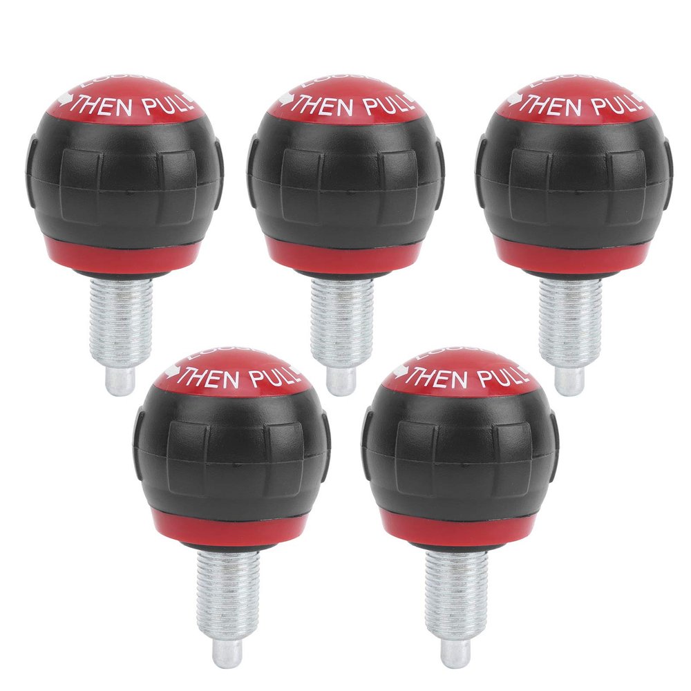 M16 Pull Pin Spring Pins, Fitness Pop Pull Pin, Pull Pin Spring Knob Replacement Parts, Knob Release Synthetic Cardboard Handle Exercise Spare Accessory for Home Fitness Exercise (Black Red)