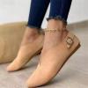 Women's Slip On Pointy Toe Loafers Comfort Low Top Suede Flat Sandals Ladies Wide Width Anti Slip Rubber Sole Loafer for Work Cocktail Sports Driving(Khaki,7.5 US) view 3