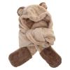 Dsgzkk Hat,Cute Bear Ears Plush Hat Scarf 3 in 1 Scarf Gloves Set Sweet Headband for Sweet Women Teen Girls Windproof Combo Beige view 1