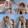 Dsgzkk Hat,Trendy Women Plush Hats Gloves Scarf 3in1 Suit Cartoon Ear Shape Warmth Hats Adults Winter Hat for Teenagers Pink view 3