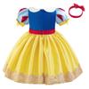 HIHCBF Baby Girls Snow White Princess Bowknot Christening Dress Pageant Wedding Party Xmas Birthday Baptism Tutu Gown w/Headwear view 3