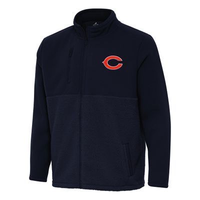 Antigua Men's Navy Chicago Bears Daily Fused Full-Zip Jacket