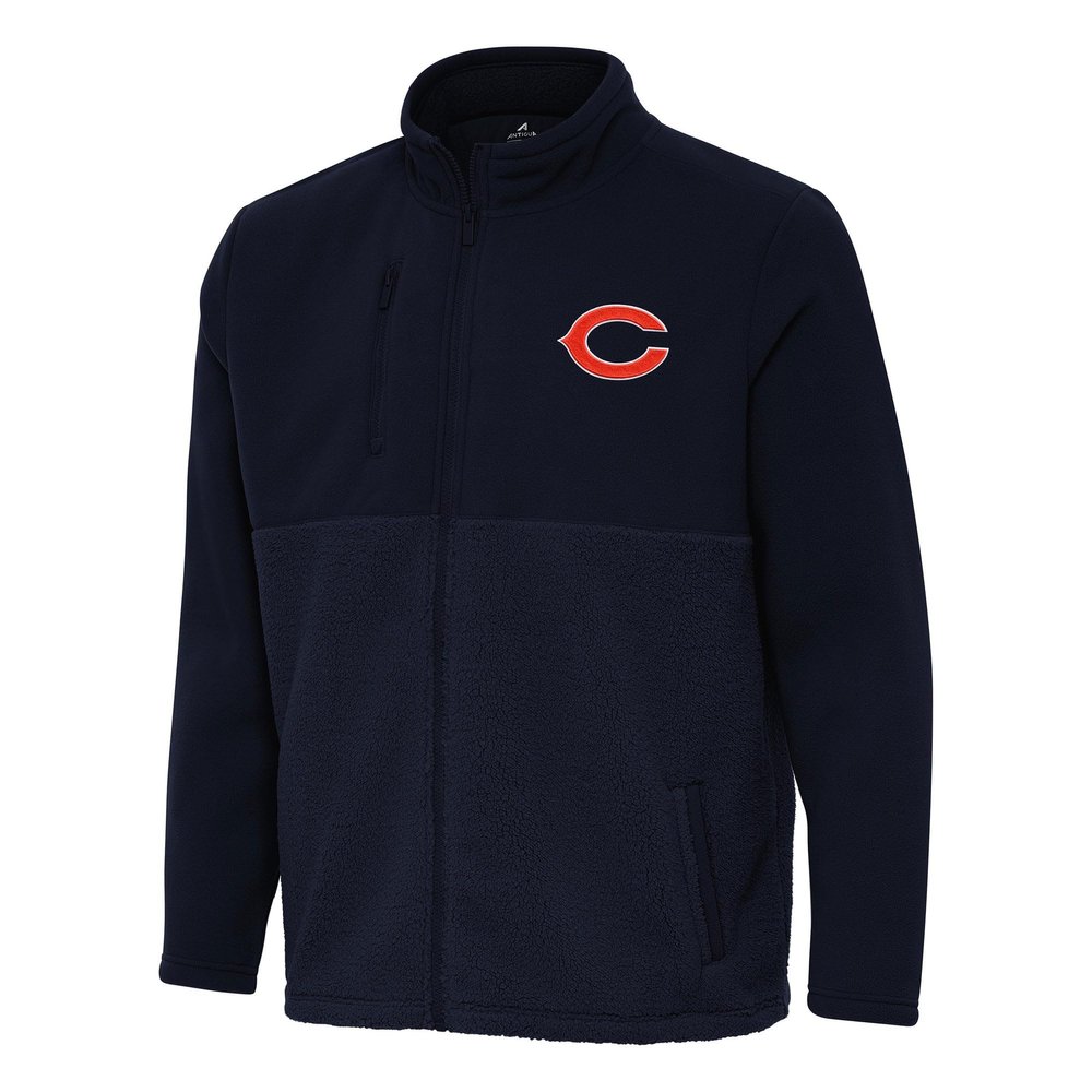 Antigua Men's Navy Chicago Bears Daily Fused Full-Zip Jacket