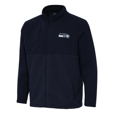 Antigua Men's College Navy Seattle Seahawks Daily Fused Full-Zip Jacket