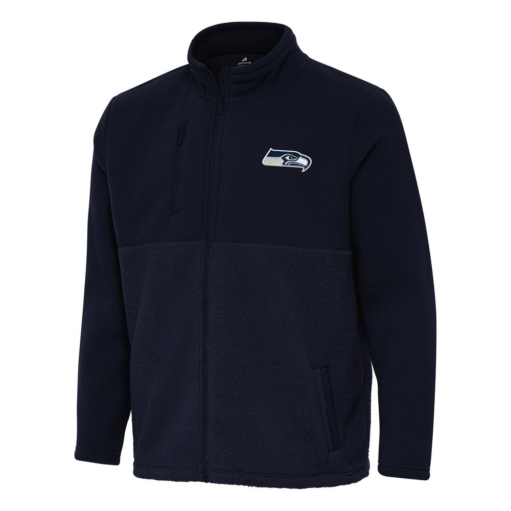 Antigua Men's College Navy Seattle Seahawks Daily Fused Full-Zip Jacket