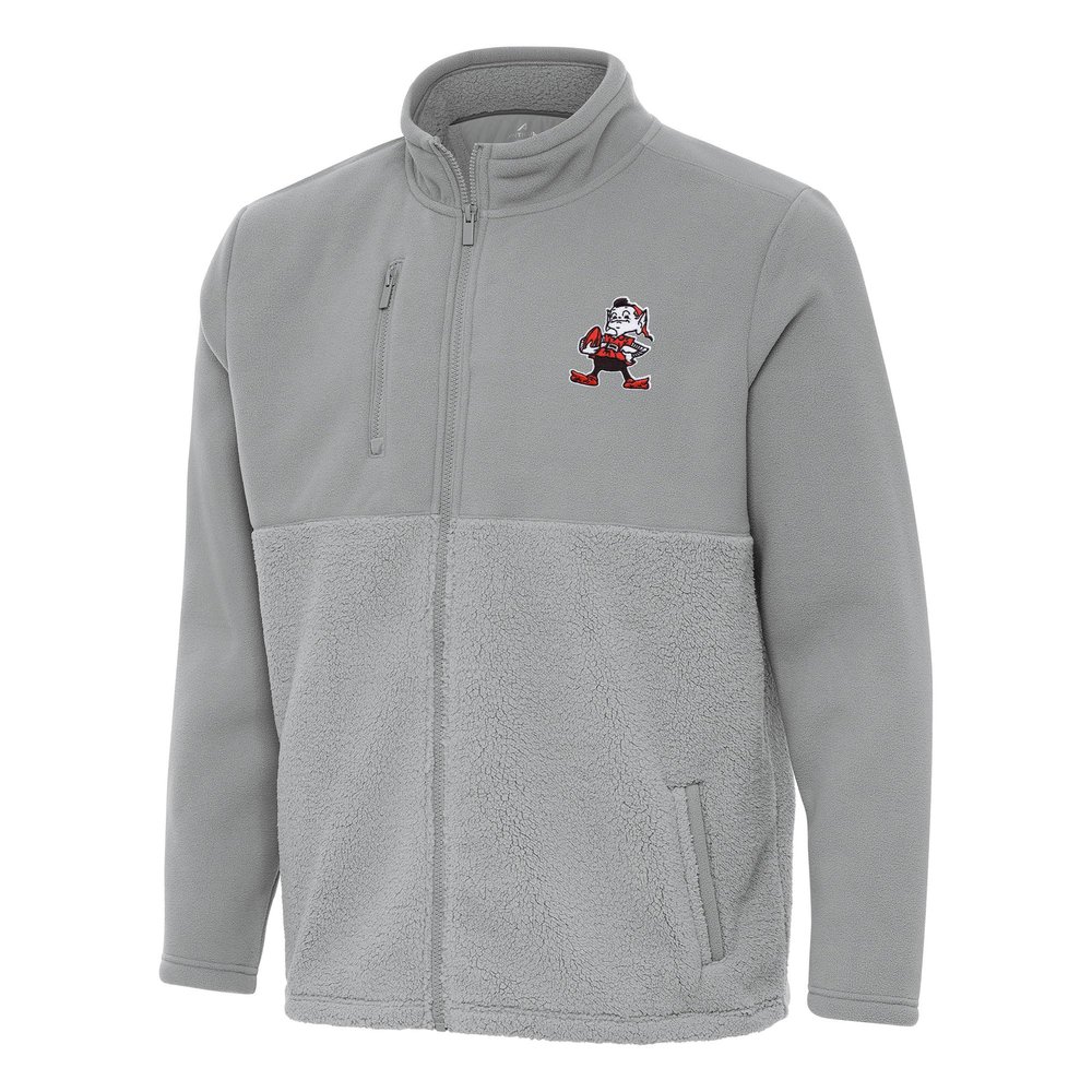 Antigua Men's Gray Cleveland Browns Daily Fused Full-Zip Jacket