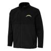 Antigua Men's Black Los Angeles Chargers Daily Fused Full-Zip Jacket view 1