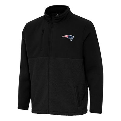 Antigua Men's Black New England Patriots Daily Fused Full-Zip Jacket