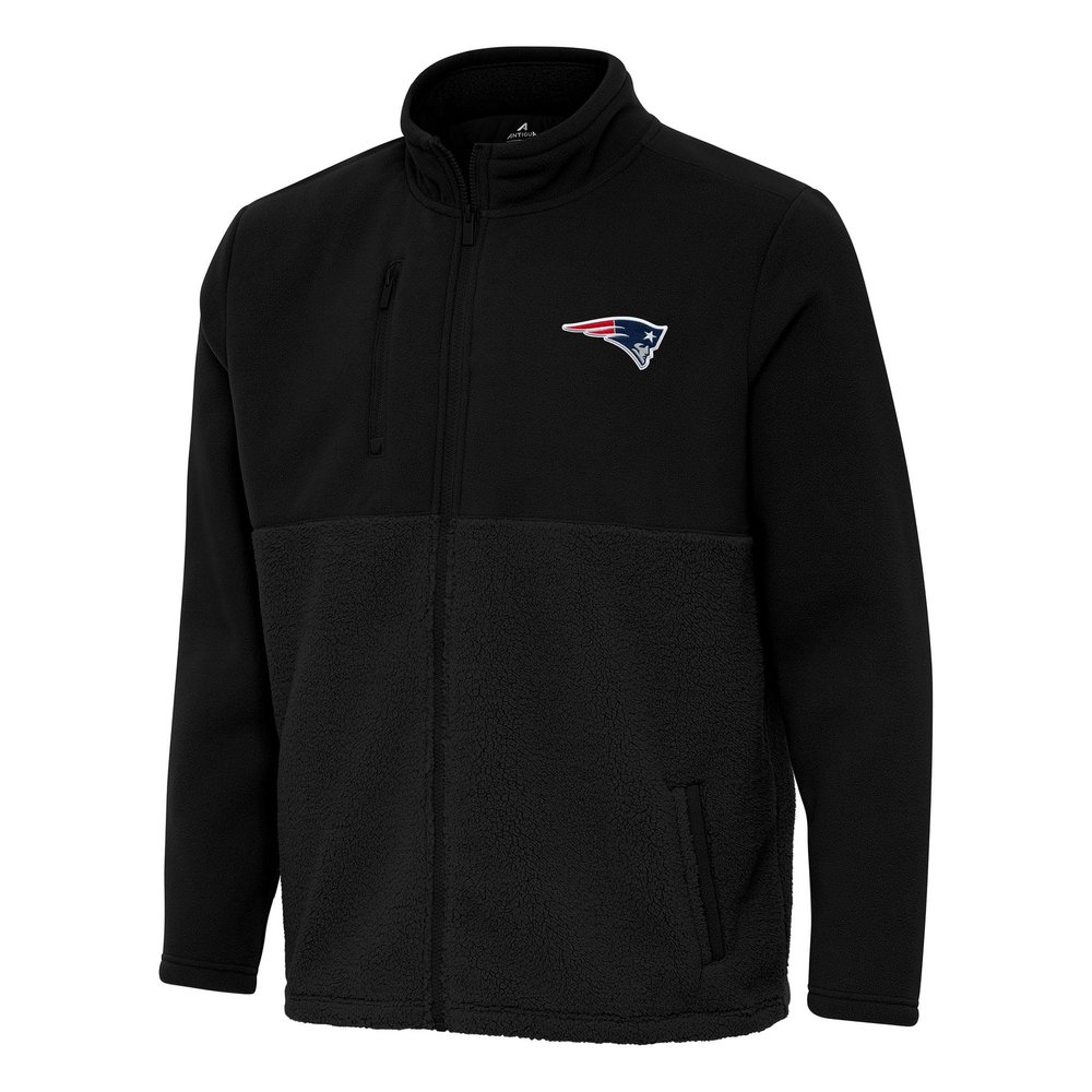 Antigua Men's Black New England Patriots Daily Fused Full-Zip Jacket