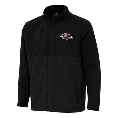 Antigua Men's Black Baltimore Ravens Daily Fused Full-Zip Jacket