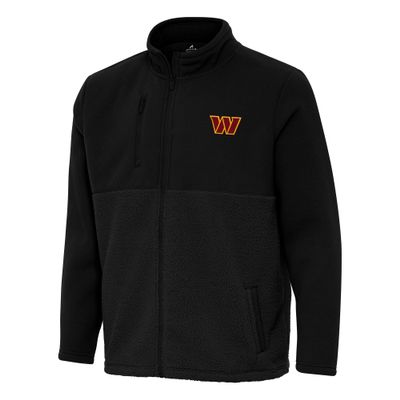 Antigua Men's Black Washington Commanders Daily Fused Full-Zip Jacket