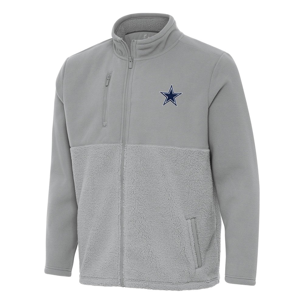 Antigua Men's Gray Dallas Cowboys Daily Fused Full-Zip Jacket